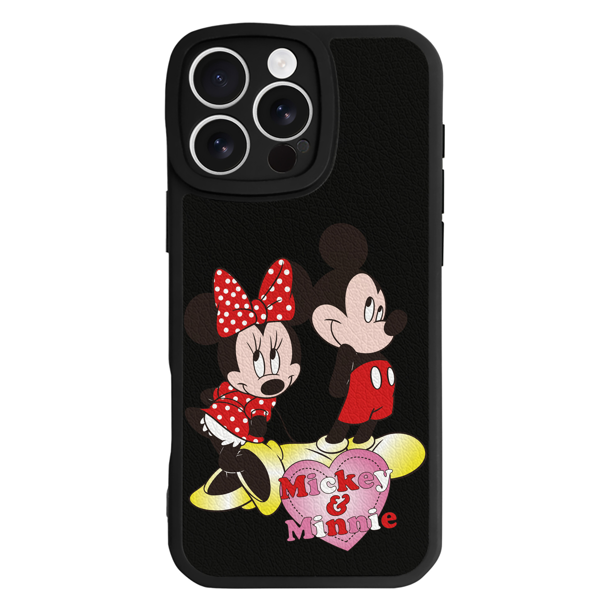 （画像用） ミッキーマウス Mickey Mouse 【iPhone 16シリーズ対応】シリコンスマホケース（レザー調） 材質：シリコン